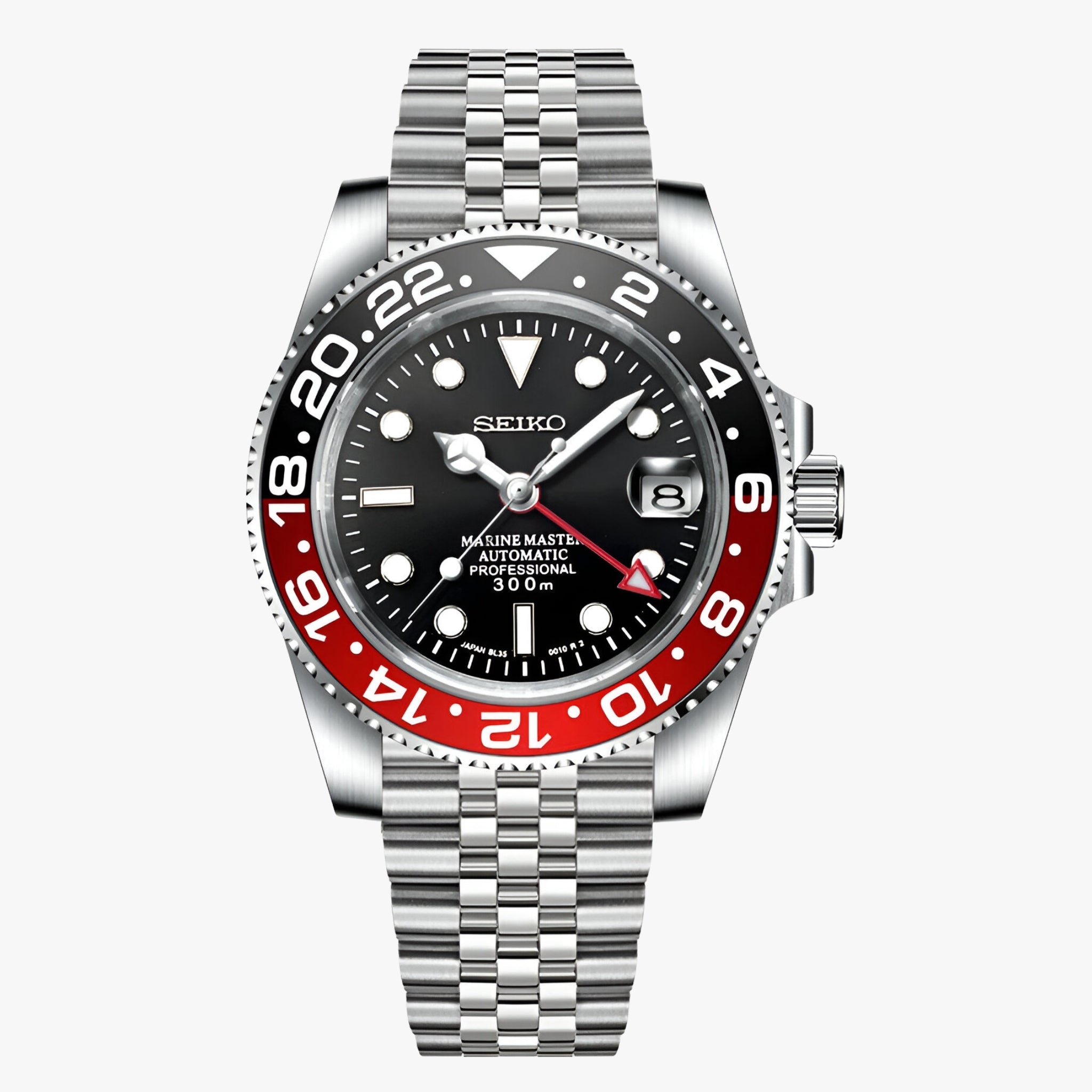 Seiko Mod GMT 40mm Watch: NH34 Automatic Movement, Ceramic Bezel