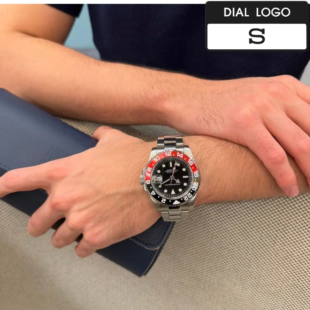 Seiko Mod GMT 40mm Watch: NH34 Automatic Movement, Ceramic Bezel