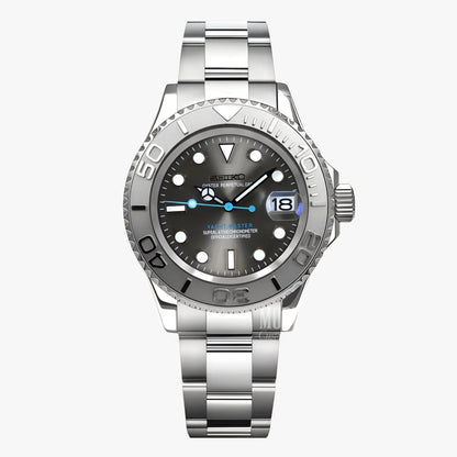 Seiko mod Yacht-Master with Seiko NH35 automatic movement, silver stainless steel
