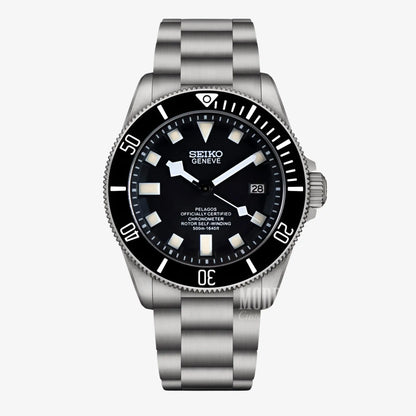 Seiko mod Pelagos Black diver’s watch with NH35 automatic movement