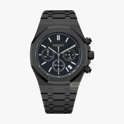 Royal Seikoak Chrono Triple Black watch with Seiko VK63 hybrid movement