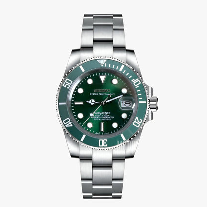Green Seiko Mod Submariner Hulk with NH35 Automatic and Iconic Design
