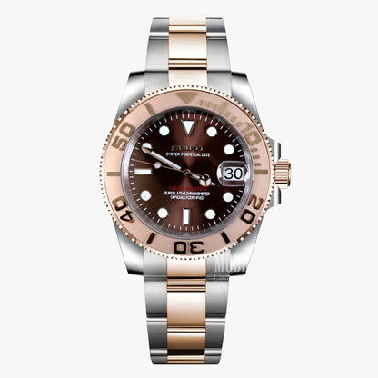 Seikomariner rose gold watch with 316L stainless steel, Seiko NH35 automatic