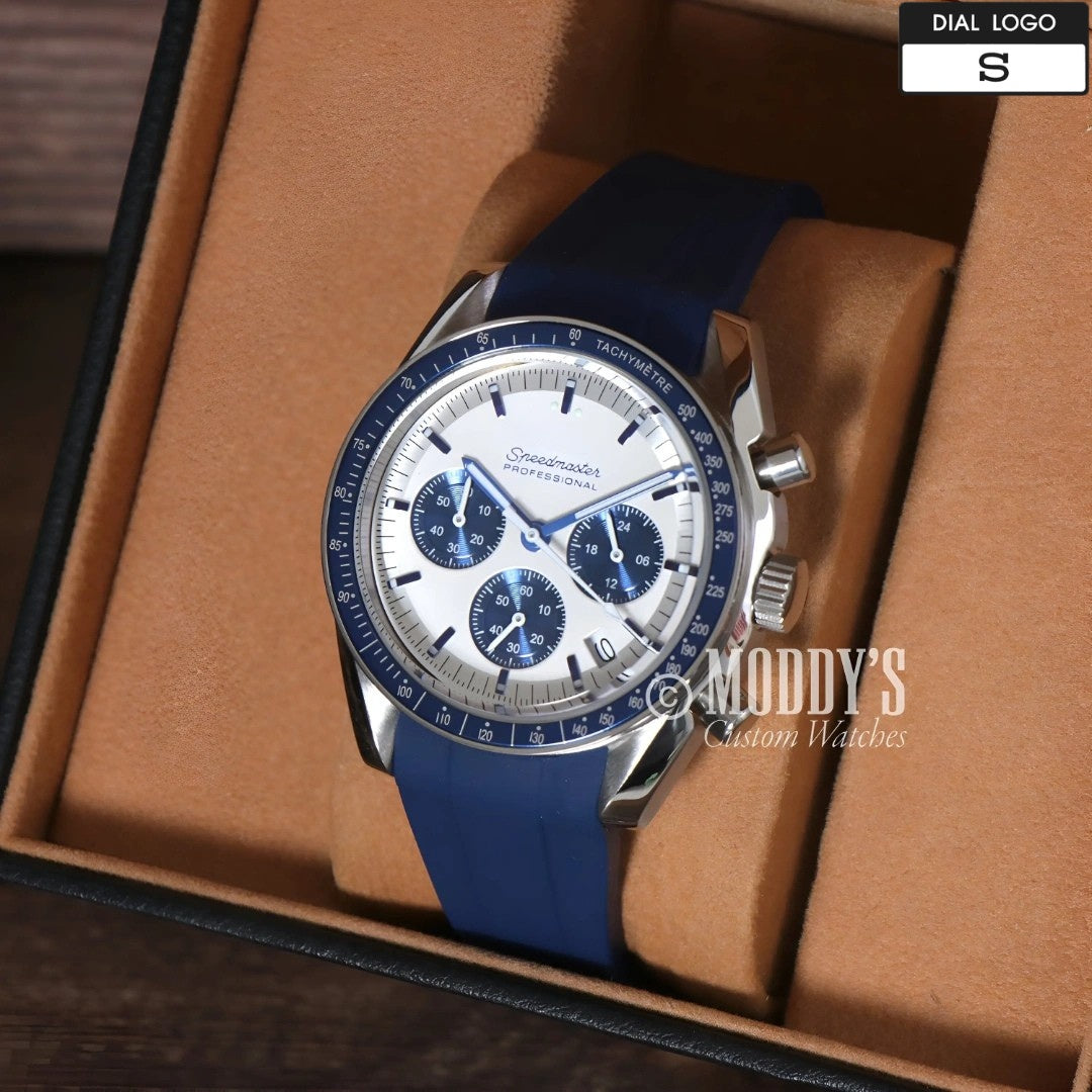 Seiko Mod Speedmaster: 41mm, VK63 Hybrid, 904L Steel, Acrylic