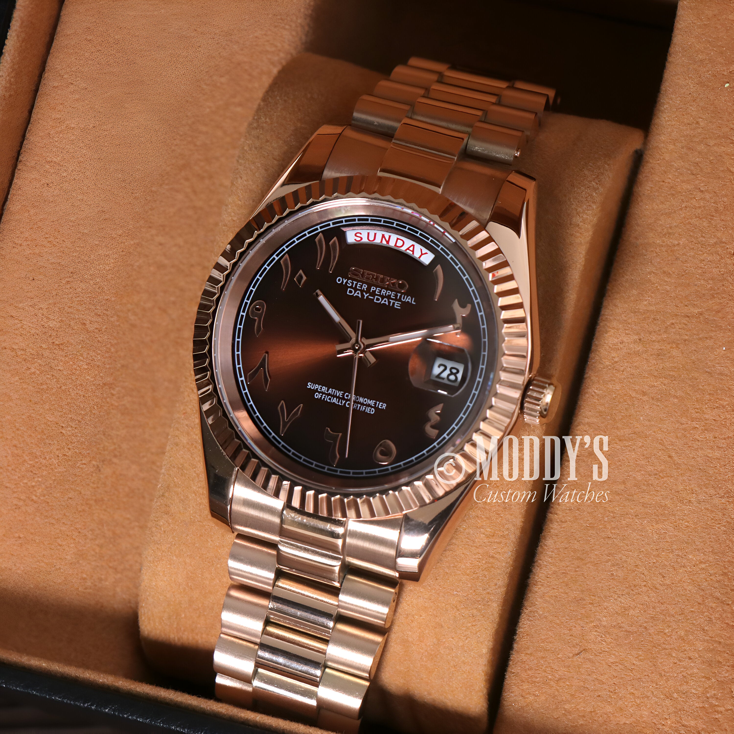 Seikojust | Daydate Rose Gold - Chocolate Arabic