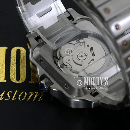 Santeiko mod santos rose gold watch with Seiko NH35 automatic movement