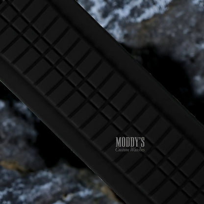 Seikonaut Black watch with Seiko NH35 automatic, textured band and logo