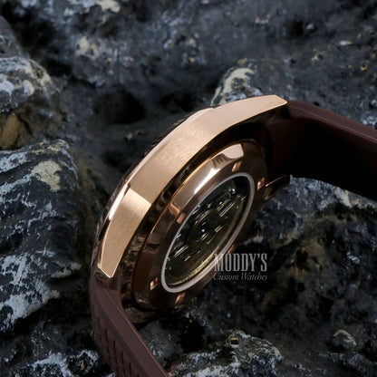 Seikonaut Brown Rose Gold Watch with Seiko NH35 Automatic Movement