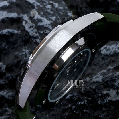 Seiko mod Aquanaut silver watch with Seiko NH35 automatic and sapphire glass