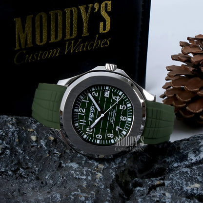 Seikonaut Green Seiko mod aquanaut watch with NH35 automatic, sapphire glass