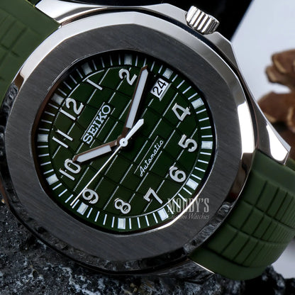 Green Seiko NH35 Automatic Mod Aquanaut Watch with Sapphire Glass