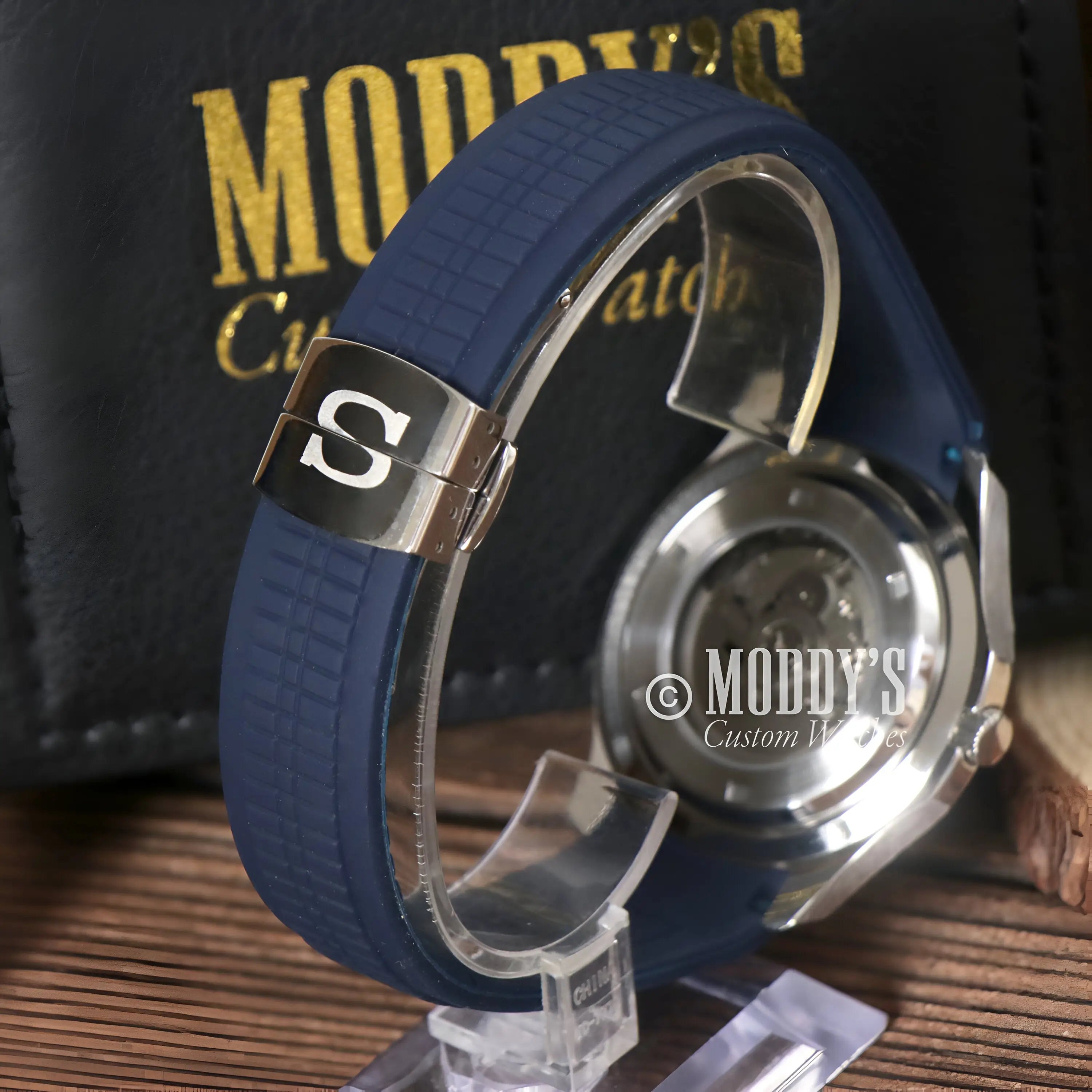 Seikonaut Blue silicone watch with Seiko NH35 automatic movement