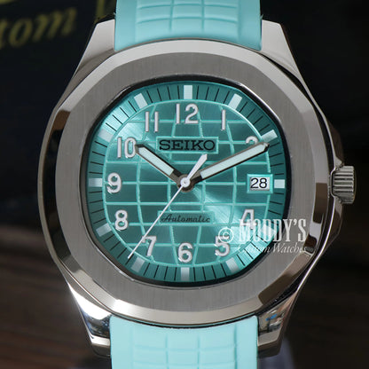 Seiko mod Aquanaut NH35 automatic with Tiffany metallic blue dial