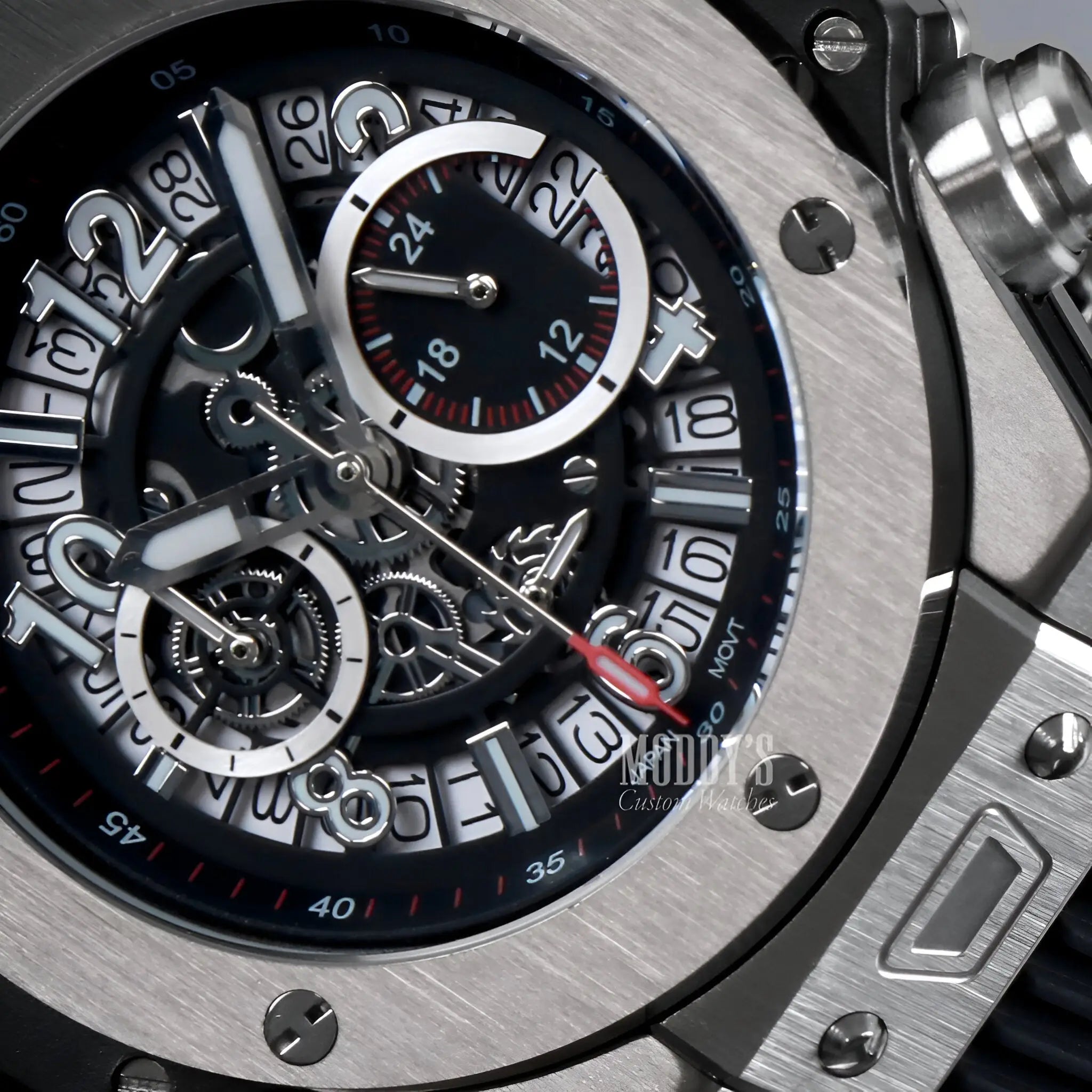 Big Bang Skeleton watch with VK63 hybrid movement Seiko mod