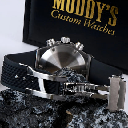 Hubleiko Big Bang Skeleton stainless steel watch with black rubber strap