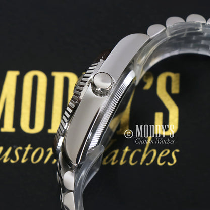 Seiko mod Datejust watch with NH35 movement and 316L steel