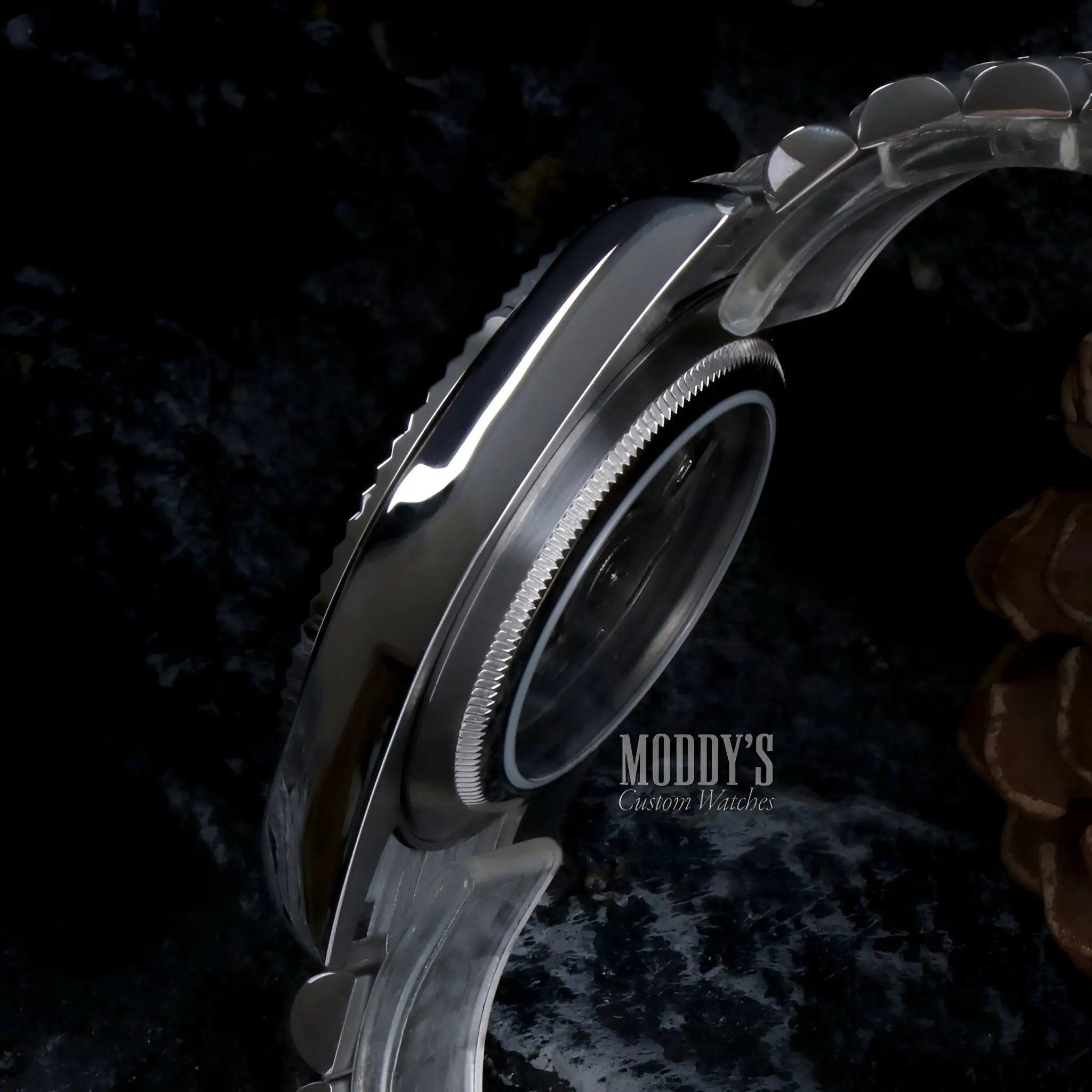 Seiko mod Datejust with NH35 automatic, mint green dial, textured bezel