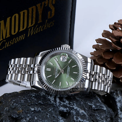 Seiko mod Datejust with NH35 automatic and mint green dial