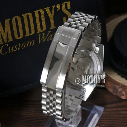 Seiko mod Datejust pink dial with 316L stainless steel Rolex-style band