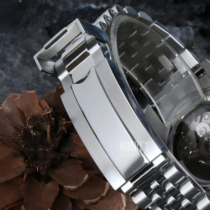 Seiko mod Datejust with NH35 automatic, champagne dial, diamond bezel