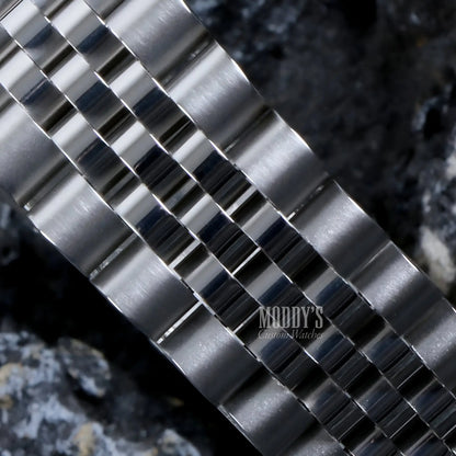 Seikojust Roman Silver watch with Seiko NH35 automatic and textured band