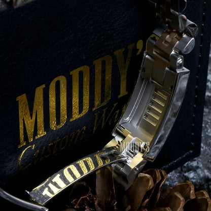 Gold and black Seiko NH35 automatic watch with 316L stainless steel case