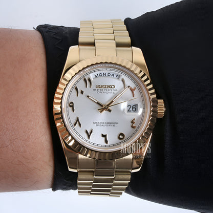 Seikojust | Daydate Yellow Gold - White Arabic