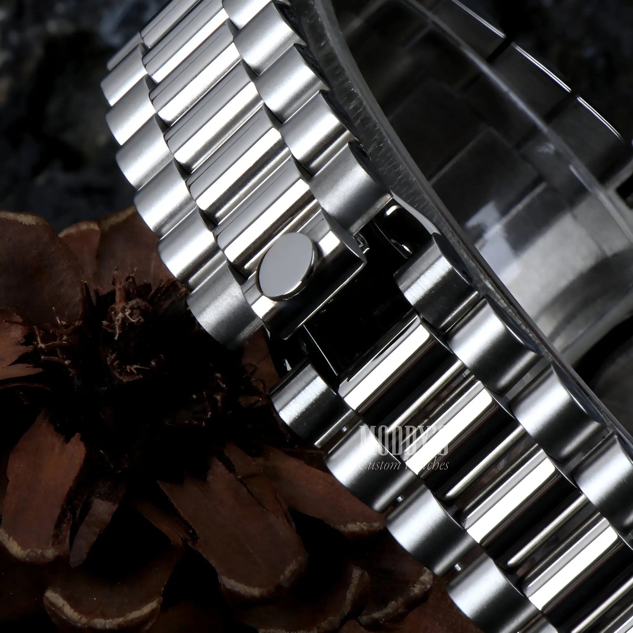 Seiko mod 316L stainless steel watch band with folding clasp