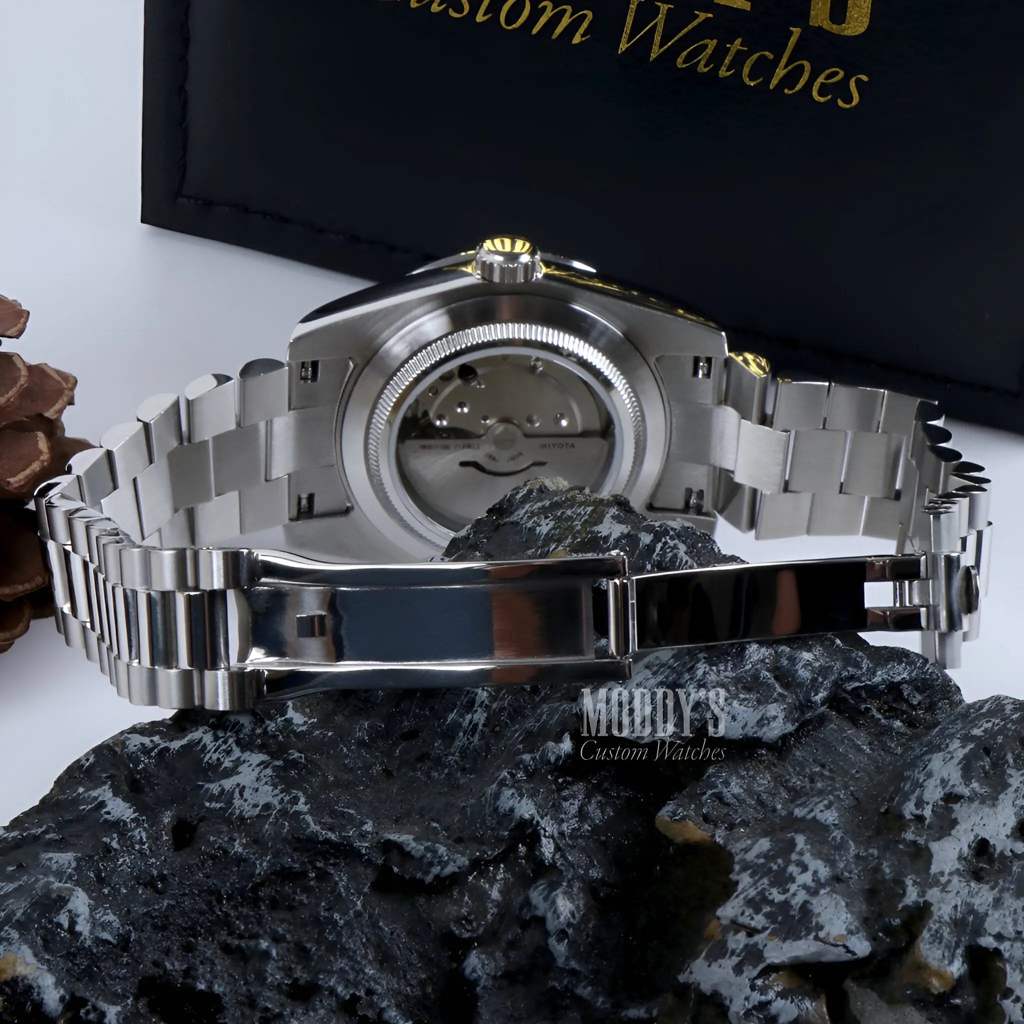 Seiko mod Rolex Datejust with 316L stainless steel and automatic movement