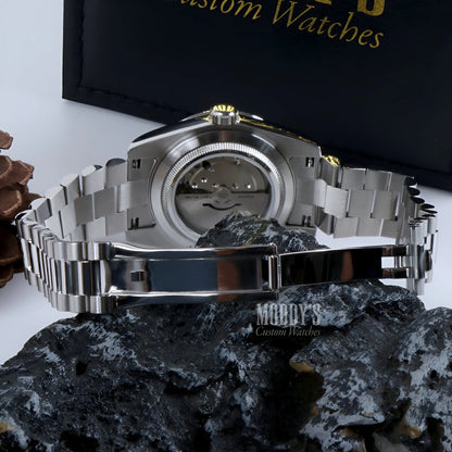 Seiko mod Rolex Datejust with 316L stainless steel and automatic movement