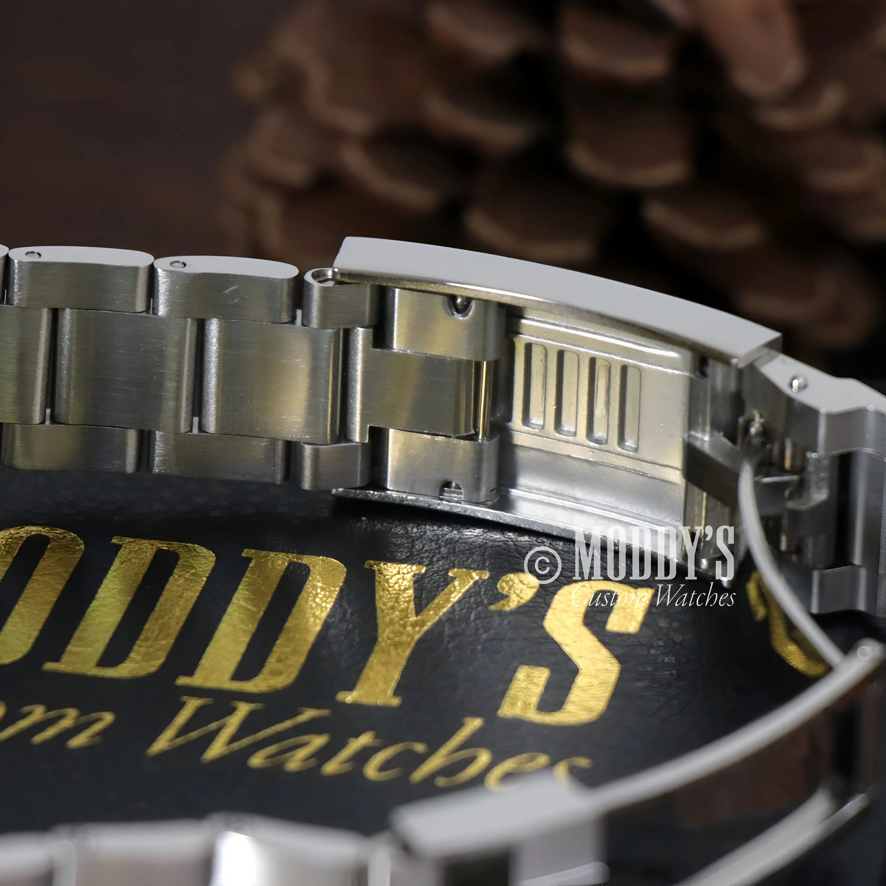 Seiko VK63 Hybrid Seitona Arabic Ice Blue stainless steel watch band with folding clasp