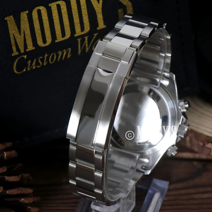 Seiko VK63 hybrid silver chronograph watch with water resistance