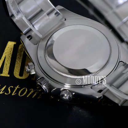 Seiko mod Daytona Seitona watch with stainless steel water resistance