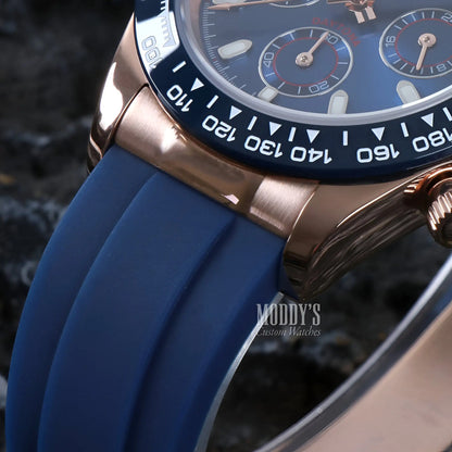 Seiko VK63 hybrid Seitona Royal Blue chronograph watch with silicone strap