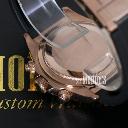 Rose gold Seiko VK63 hybrid chronograph watch with pink silicone strap