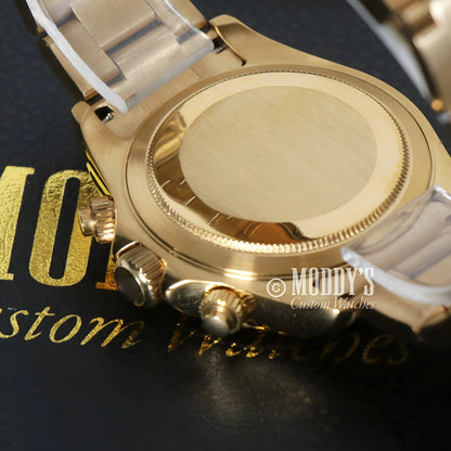 Seiko VK63 hybrid Seitona Gold-Green Daytona watch with stainless steel bracelet