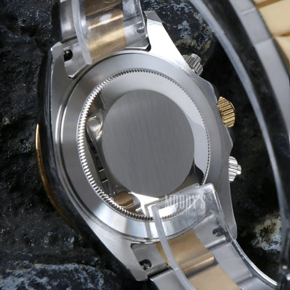 Seiko mod Daytona with VK63 hybrid movement in silver-gold white