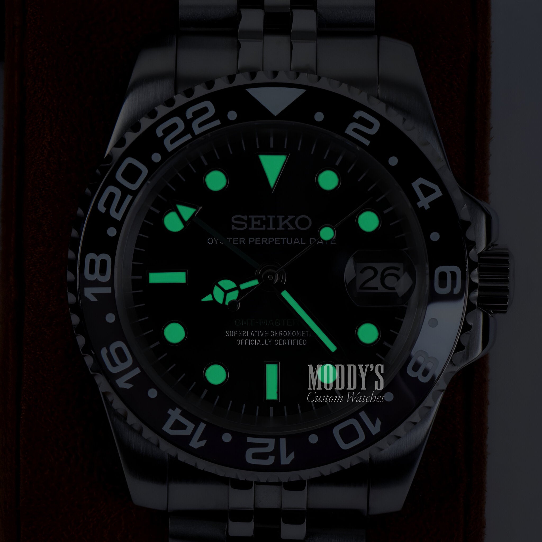 NH34 ムーブメント 本体 seiko カスタム MOD gmt ブラック Black GMT NH34 Seiko Mod – Watchbrick | Seiko Mod Australia
