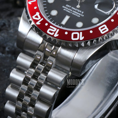 GMTeiko Pepsi Rolex GMT-Master II with Seiko NH34, stainless steel GMT, iconic mod design