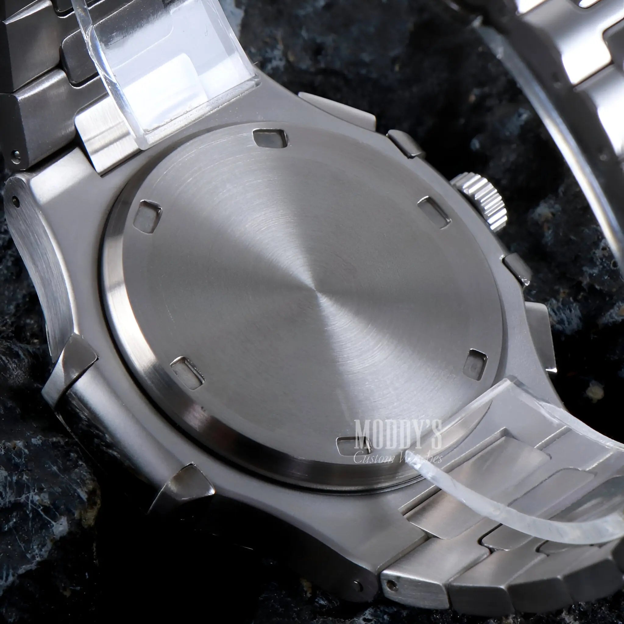 Nautiko Black Seiko mod Nautilus 904L stainless steel watch