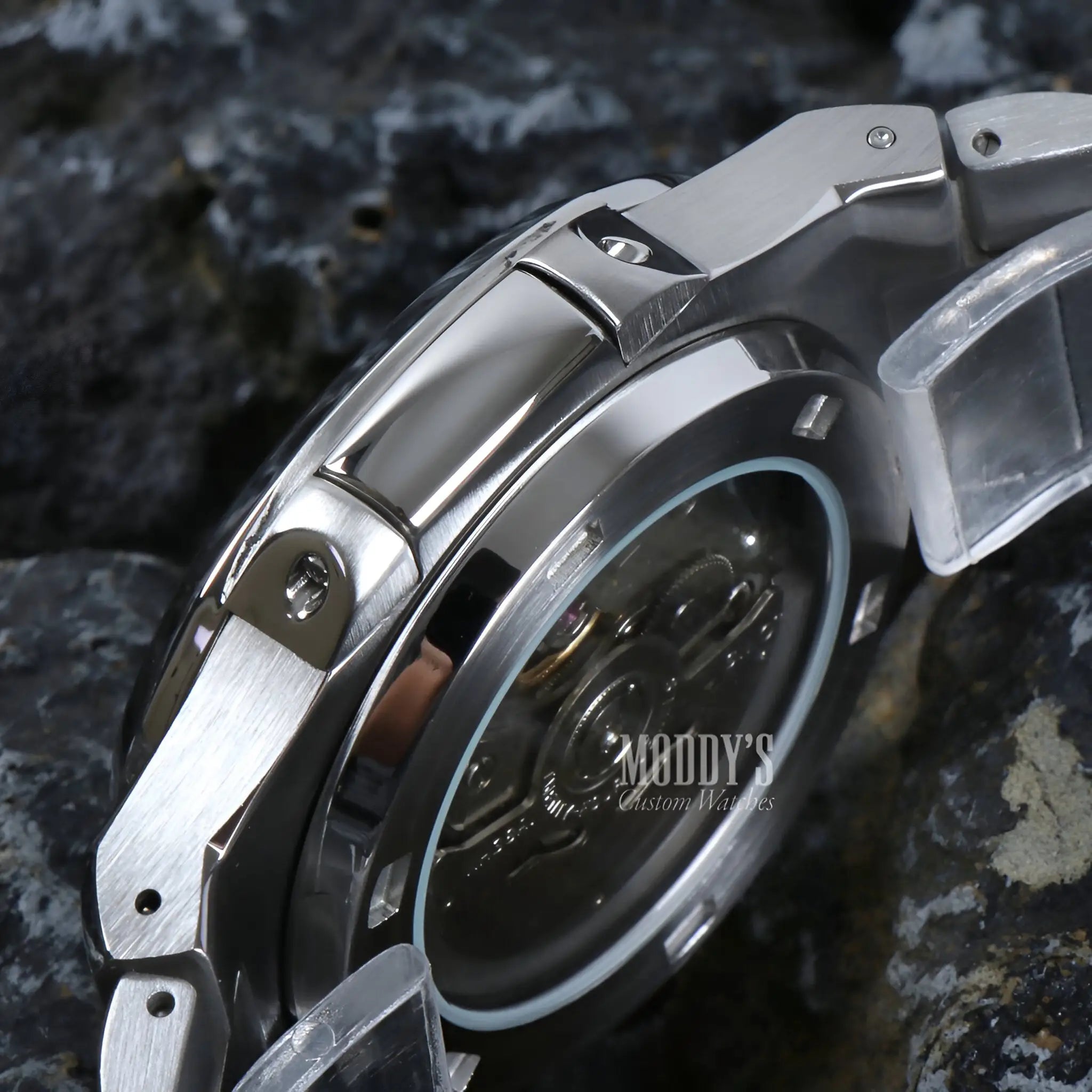 Nautiko Black Open Movement Seiko NH38 Automatic Watch with 904L Steel