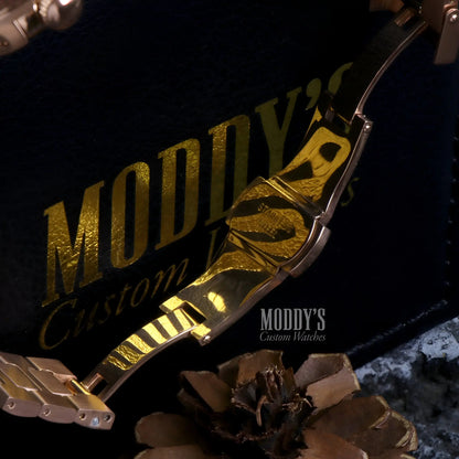 Nautiko Rose Gold Chocolate Open Heart watch with NH38 automatic movement