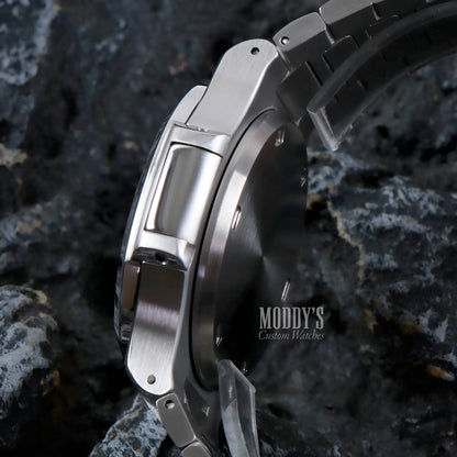 Seiko mod Nautilus Nautiko Chrono White 904L steel watch band