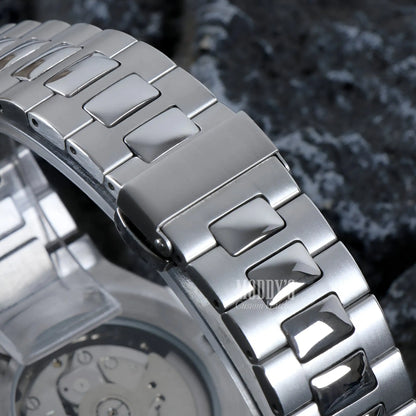 Nautiko Metallic Green Seiko mod Nautilus 904L stainless steel band