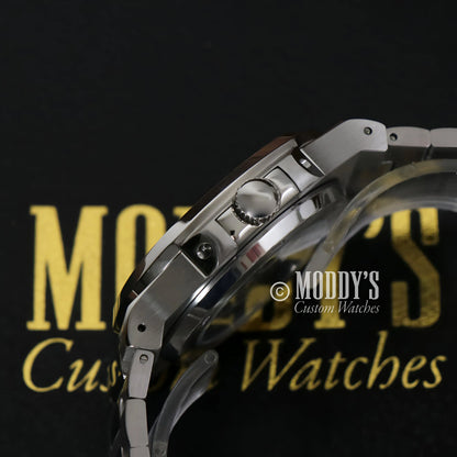 Seiko NH35 automatic Nautiko Cream silver watch with black dial