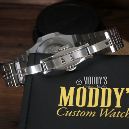 Seiko mod Nautilus stainless steel watch with NH35 automatic movement