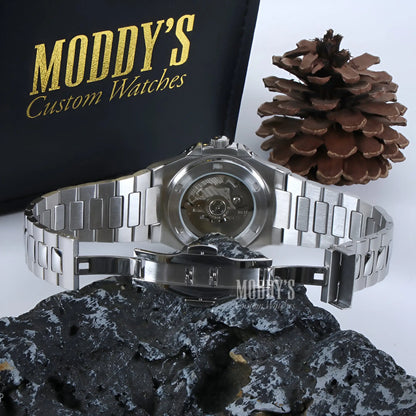 Nautiko Olive Green Open Seiko NH38 Automatic Movement Watch