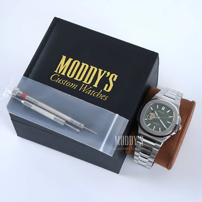 Nautiko Olive Green Open Seiko NH38 Automatic Movement Watch