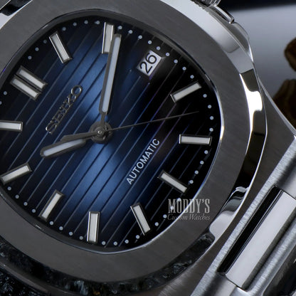 Blue Seiko NH35 Automatic Mod Nautilus Nautiko Royal Blue Watch