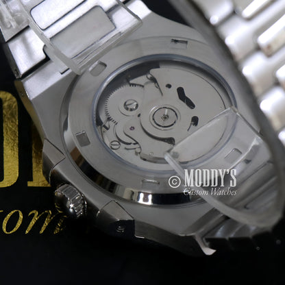 Nautiko Minimalist Silver Seiko NH35 automatic watch with 904L steel